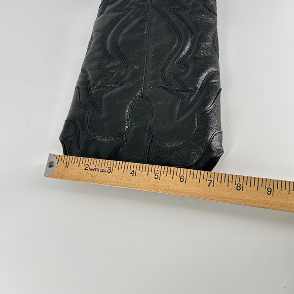 Sam Edelman Size 7 James Black Leather Pointed Toe Western Cowboy Boots Women - Picture 9 of 16